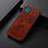 Soft Luxury Leather Snap On Case Cover B05H for Samsung Galaxy A22 5G Red