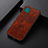 Soft Luxury Leather Snap On Case Cover B05H for Samsung Galaxy F42 5G Red