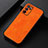 Soft Luxury Leather Snap On Case Cover B06H for Oppo A16 Orange