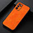 Soft Luxury Leather Snap On Case Cover B06H for Oppo A16s Orange