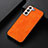 Soft Luxury Leather Snap On Case Cover B06H for Samsung Galaxy S21 FE 5G Orange