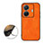 Soft Luxury Leather Snap On Case Cover B06H for Vivo T1 5G Orange