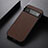 Soft Luxury Leather Snap On Case Cover B07H for Google Pixel 6 Pro 5G Brown
