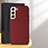 Soft Luxury Leather Snap On Case Cover B07H for Samsung Galaxy S24 Plus 5G Red