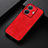 Soft Luxury Leather Snap On Case Cover B07H for Vivo iQOO Z6 Pro 5G Red