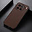 Soft Luxury Leather Snap On Case Cover B07H for Vivo X90 Pro+ Plus 5G Brown