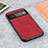 Soft Luxury Leather Snap On Case Cover B08H for Google Pixel 6 5G Red