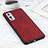 Soft Luxury Leather Snap On Case Cover B08H for OnePlus 9 5G Red