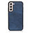 Soft Luxury Leather Snap On Case Cover B08H for Samsung Galaxy S21 FE 5G Blue