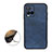 Soft Luxury Leather Snap On Case Cover B08H for Vivo Y21 Blue