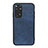 Soft Luxury Leather Snap On Case Cover B08H for Xiaomi Redmi Note 11 4G (2022) Blue