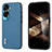 Soft Luxury Leather Snap On Case Cover BH1 for Huawei Honor 90 Lite 5G Blue