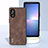 Soft Luxury Leather Snap On Case Cover BH2 for Sony Xperia 5 V Brown