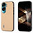 Soft Luxury Leather Snap On Case Cover BH3 for Huawei Honor 90 Lite 5G Gold