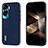 Soft Luxury Leather Snap On Case Cover BH3 for Huawei Honor 90 Lite 5G Navy Blue