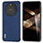 Soft Luxury Leather Snap On Case Cover BH3 for Huawei Mate 60 Navy Blue