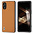 Soft Luxury Leather Snap On Case Cover BH3 for Sony Xperia 5 V Light Brown