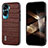 Soft Luxury Leather Snap On Case Cover BH4 for Huawei Honor 90 Lite 5G Brown