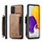 Soft Luxury Leather Snap On Case Cover C01S for Samsung Galaxy A72 5G Light Brown