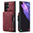 Soft Luxury Leather Snap On Case Cover C01S for Samsung Galaxy S22 Ultra 5G