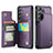 Soft Luxury Leather Snap On Case Cover C01S for Samsung Galaxy S24 Plus 5G Purple