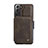 Soft Luxury Leather Snap On Case Cover C02S for Samsung Galaxy S22 5G Brown