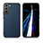 Soft Luxury Leather Snap On Case Cover C08 for Samsung Galaxy S21 FE 5G Blue