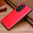 Soft Luxury Leather Snap On Case Cover DL1 for Huawei Honor 50 SE 5G Red