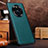 Soft Luxury Leather Snap On Case Cover DL1 for Huawei Mate 50 Cyan