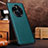 Soft Luxury Leather Snap On Case Cover DL1 for Huawei Mate 50 Pro Cyan