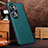 Soft Luxury Leather Snap On Case Cover DL1 for Oppo Reno11 Pro 5G Cyan