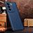 Soft Luxury Leather Snap On Case Cover DL2 for Vivo V27 5G Blue