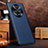 Soft Luxury Leather Snap On Case Cover DL3 for Huawei Honor Magic5 5G Blue