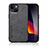 Soft Luxury Leather Snap On Case Cover DY1 for Apple iPhone 15 Plus Black