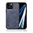 Soft Luxury Leather Snap On Case Cover DY1 for Apple iPhone 15 Pro Max Blue