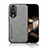 Soft Luxury Leather Snap On Case Cover DY1 for Huawei Honor X7b Gray