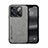 Soft Luxury Leather Snap On Case Cover DY1 for OnePlus 10T 5G Gray