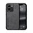 Soft Luxury Leather Snap On Case Cover DY1 for Vivo V25e Black