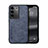 Soft Luxury Leather Snap On Case Cover DY1 for Vivo V27 5G Blue
