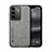 Soft Luxury Leather Snap On Case Cover DY1 for Vivo V27 Pro 5G Gray