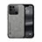 Soft Luxury Leather Snap On Case Cover DY1 for Xiaomi Redmi 10 India Gray