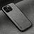 Soft Luxury Leather Snap On Case Cover DY2 for Apple iPhone 15 Pro Gray