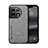 Soft Luxury Leather Snap On Case Cover DY2 for OnePlus 11R 5G Gray