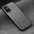 Soft Luxury Leather Snap On Case Cover DY2 for Oppo A38 Gray