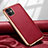 Soft Luxury Leather Snap On Case Cover for Apple iPhone 12 Red