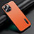 Soft Luxury Leather Snap On Case Cover JB3 for Apple iPhone 14 Pro Orange