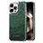 Soft Luxury Leather Snap On Case Cover JD1 for Apple iPhone 15 Pro Max Green