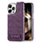 Soft Luxury Leather Snap On Case Cover JD1 for Apple iPhone 15 Pro Max Purple