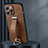 Soft Luxury Leather Snap On Case Cover LD1 for Apple iPhone 14 Pro Brown