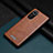 Soft Luxury Leather Snap On Case Cover LD1 for Huawei Honor 50 5G Brown